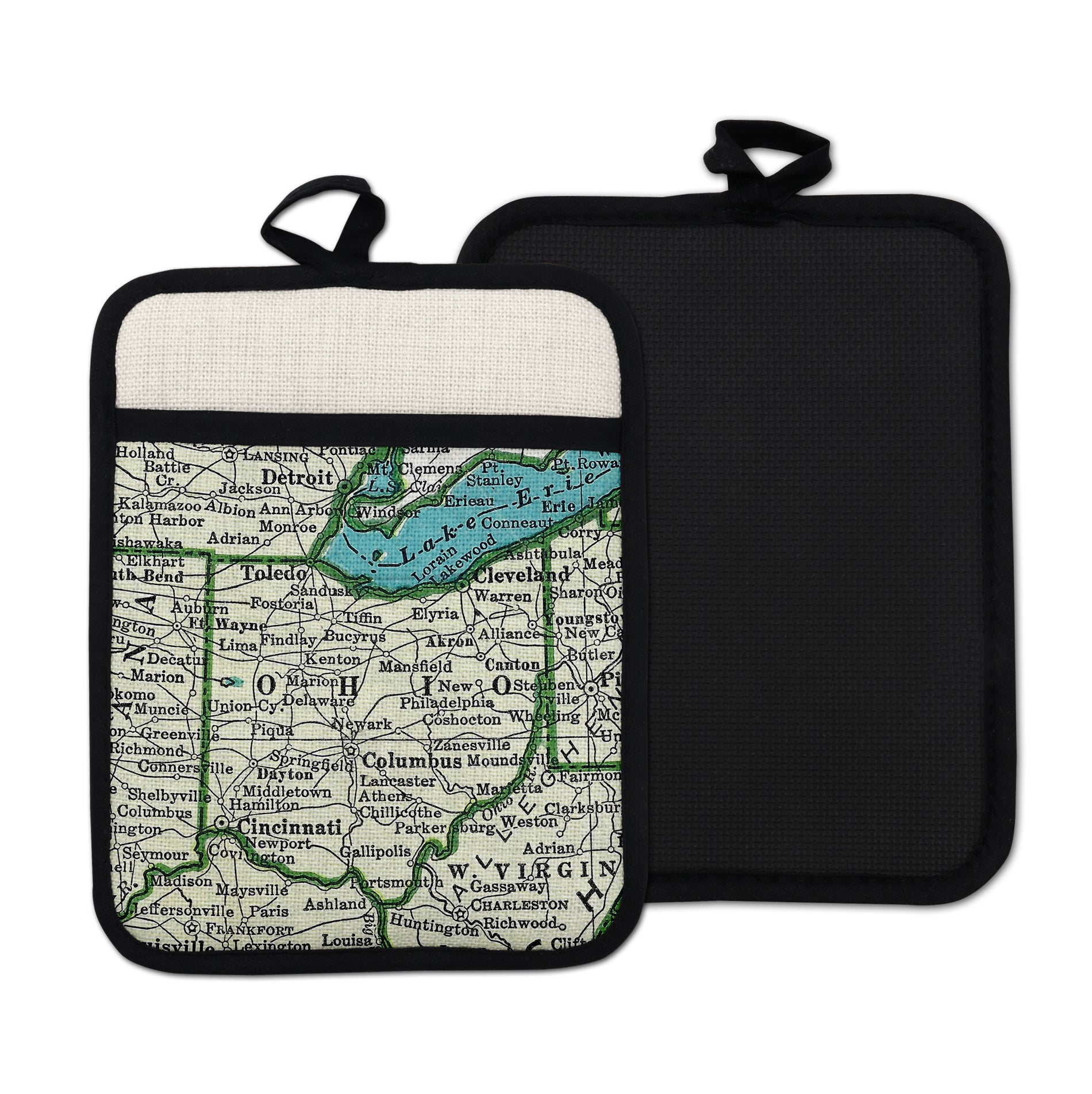 Ohio vintage map hot pad kitchen decor