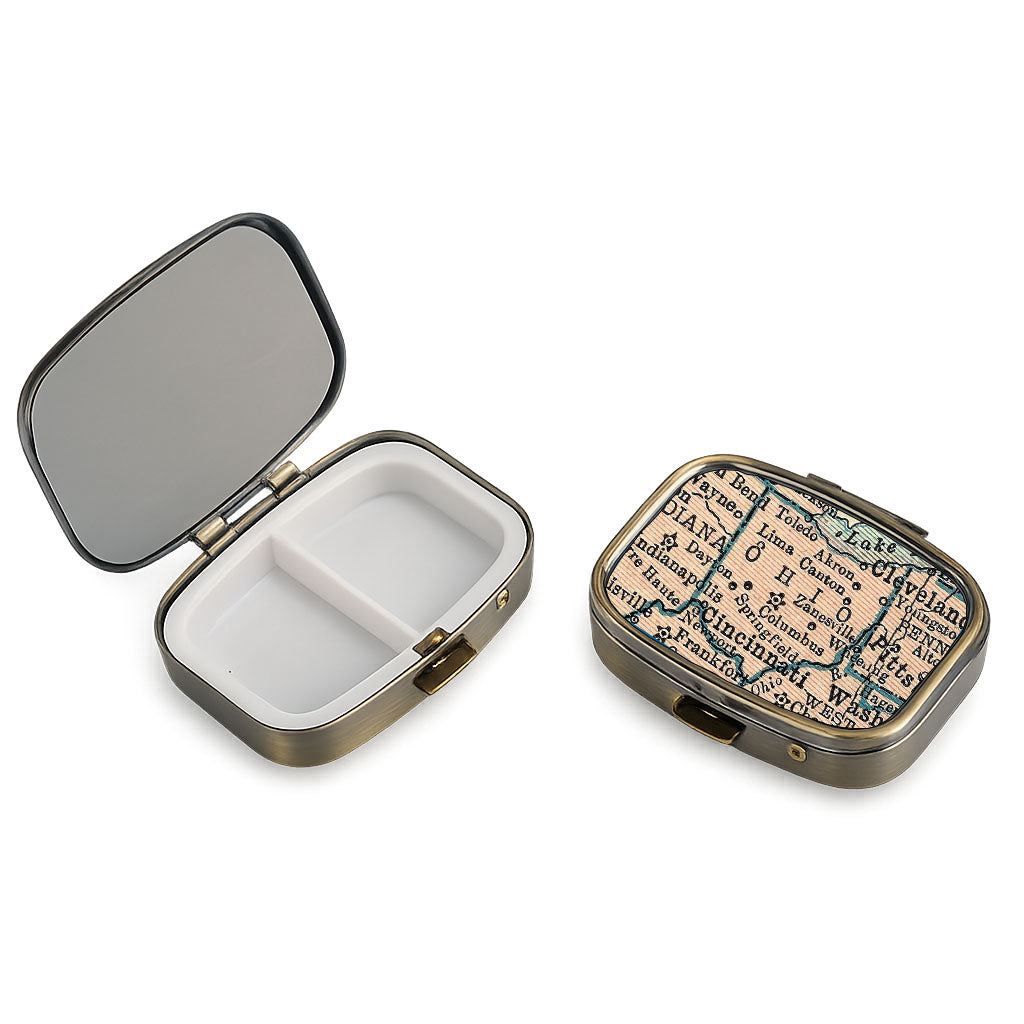 Ohio vintage map pill case
