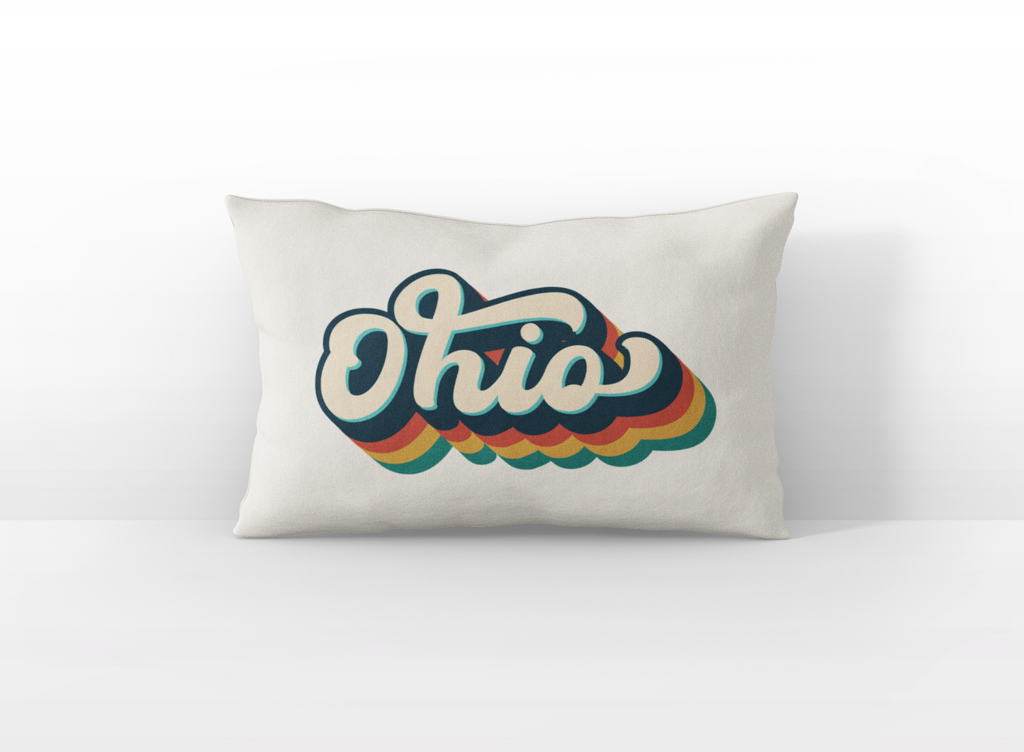 Ohio retro text lumbar pillow