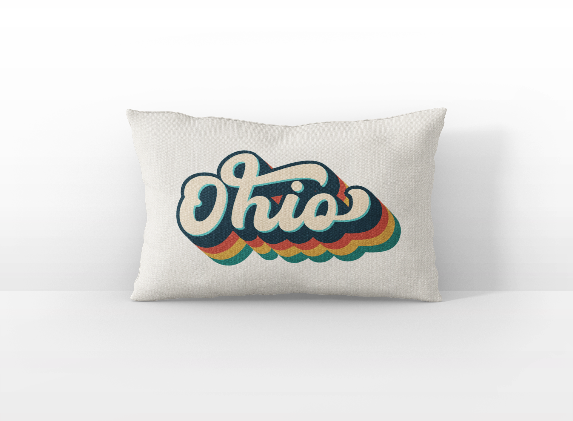 Ohio retro text lumbar pillow