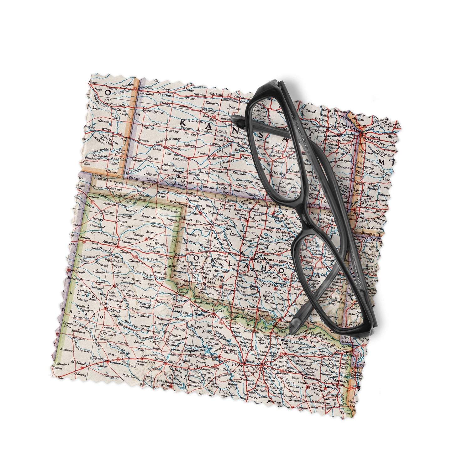 Oklahoma Map Lens Cloth | Oklahoma Microfiber Glasses Cleaner | Travel Gift