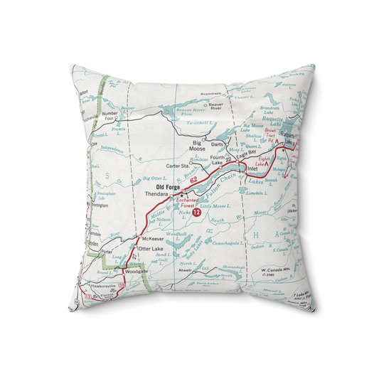 Old Forge New York vintage map pillow