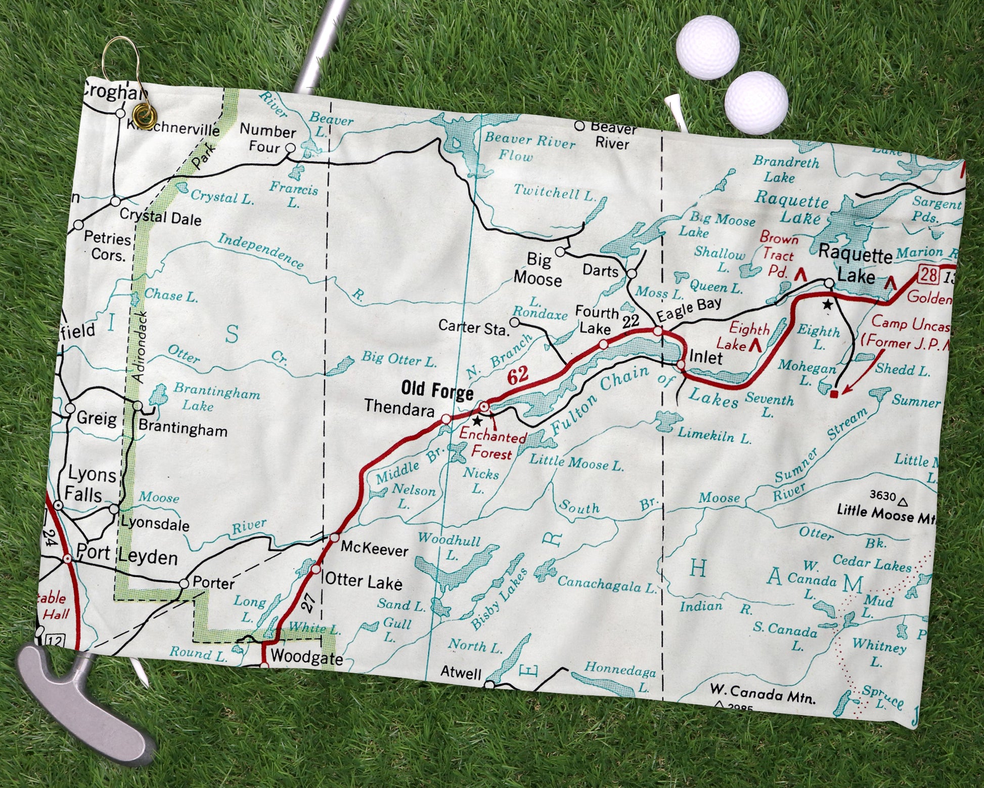 Old Forge New York golf towel primary image