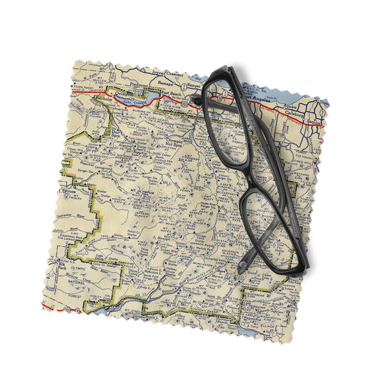 Olympic National Park Map Lens Cloth | Olympic National Park Microfiber Glasses Cleaner | Travel Gift