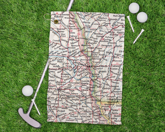 Omaha Nebraska golf towel primary image