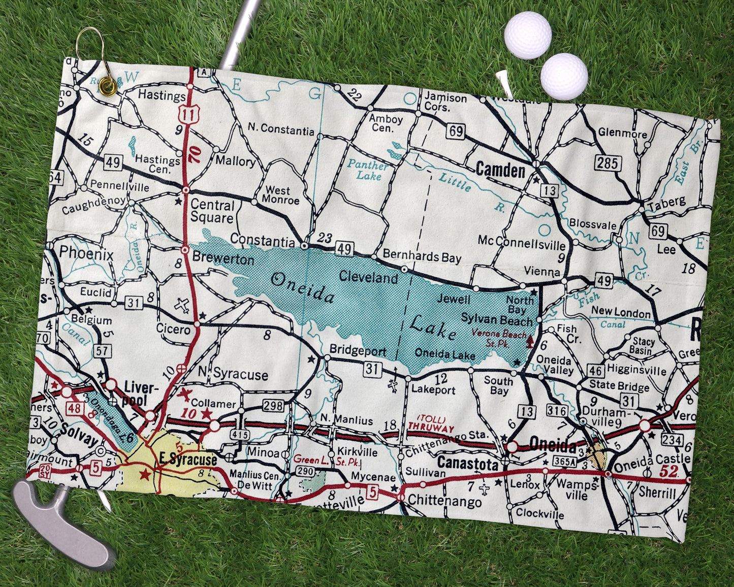 Oneida Lake New York golf towel primary image