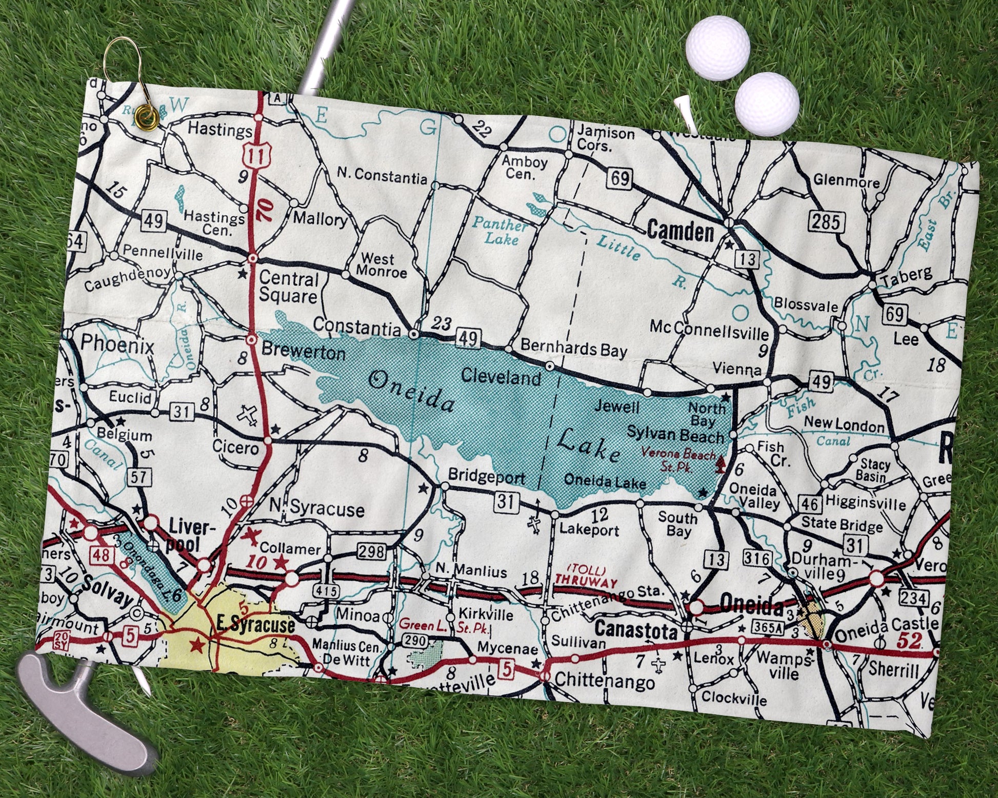 Oneida Lake New York golf towel primary image