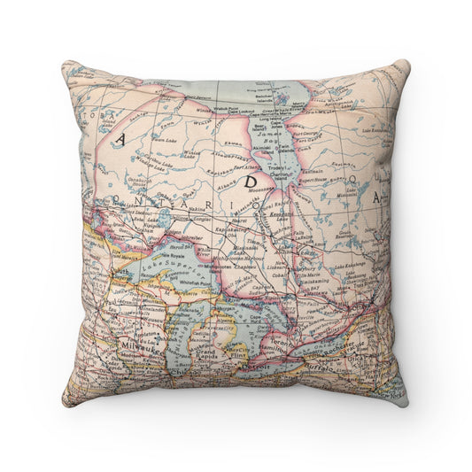 Ontario vintage map pillow
