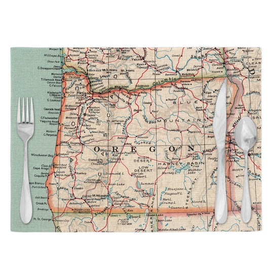 Oregon Vintage Map Placemats Set of 4
