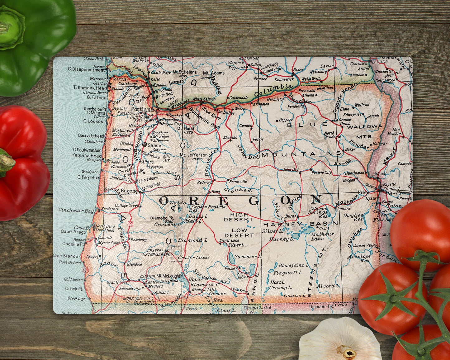 Oregon Map Cutting Board | Travel Gift | Kitchen Decor
