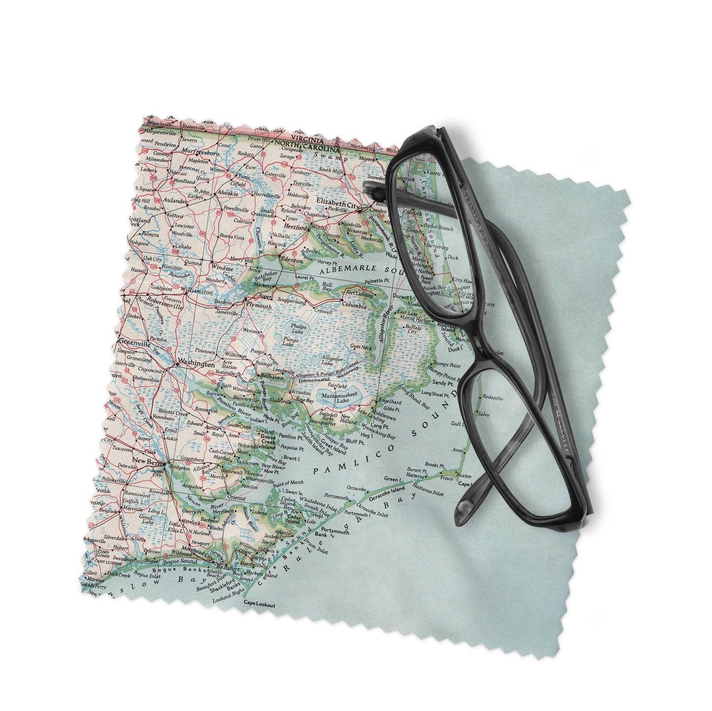Outer Banks North Carolina Map Lens Cloth | Outer Banks Microfiber Glasses Cleaner | Travel Gift