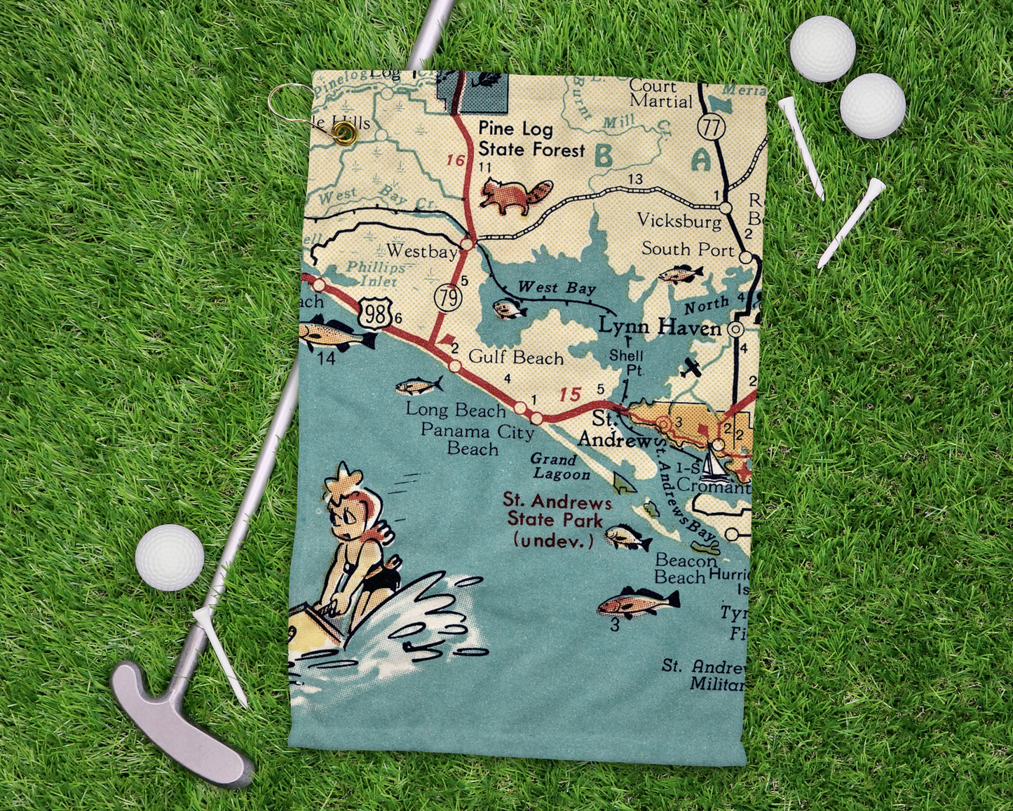 Panama City Florida golf towel primary image