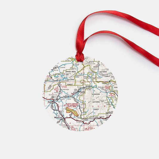 Paonia Colorado Vintage Map Ornament