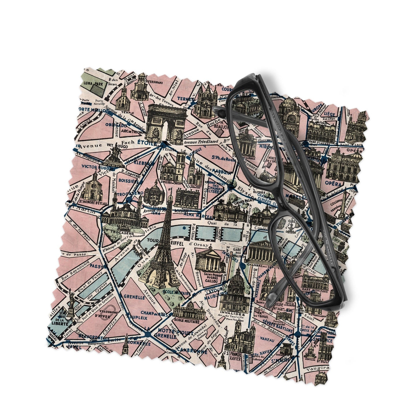 Paris France Map Lens Cloth | Paris Microfiber Glasses Cleaner | Travel Gift