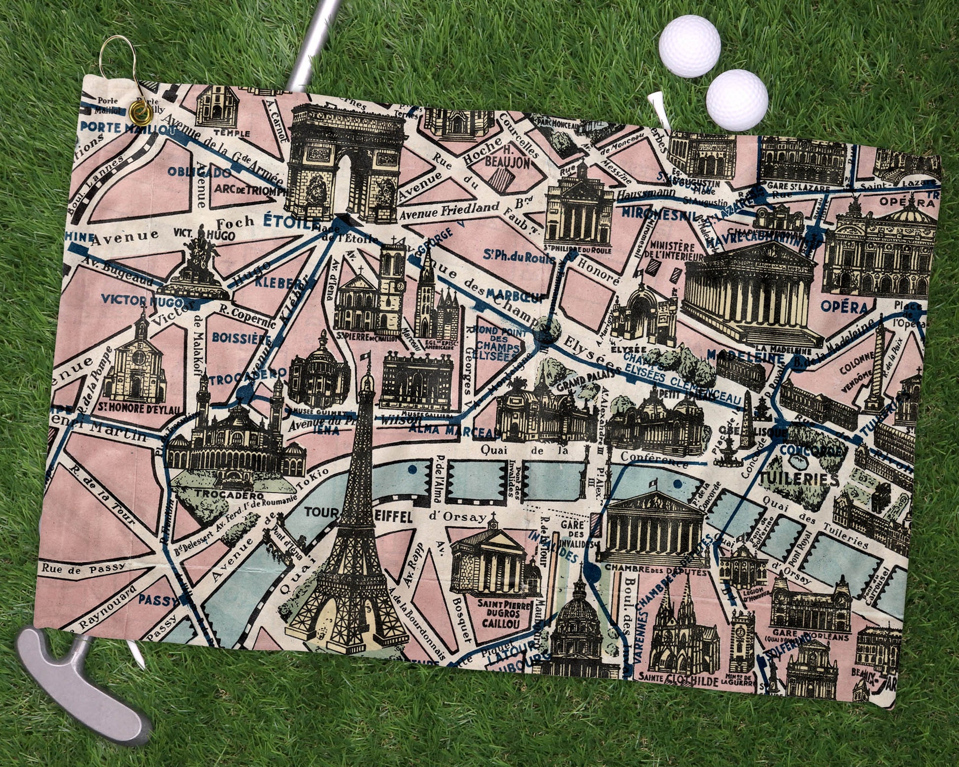 Paris France golf towel primary image