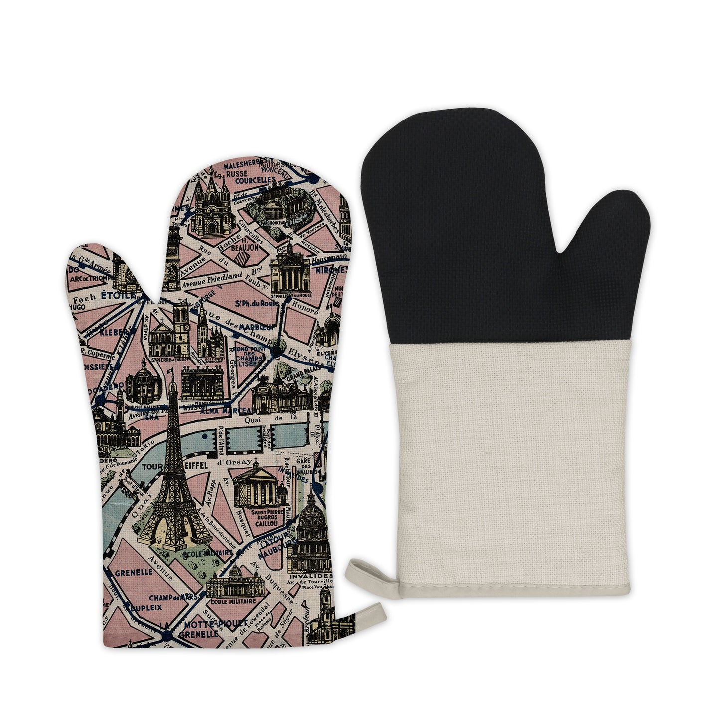 Paris France Vintage Map Oven Mitt