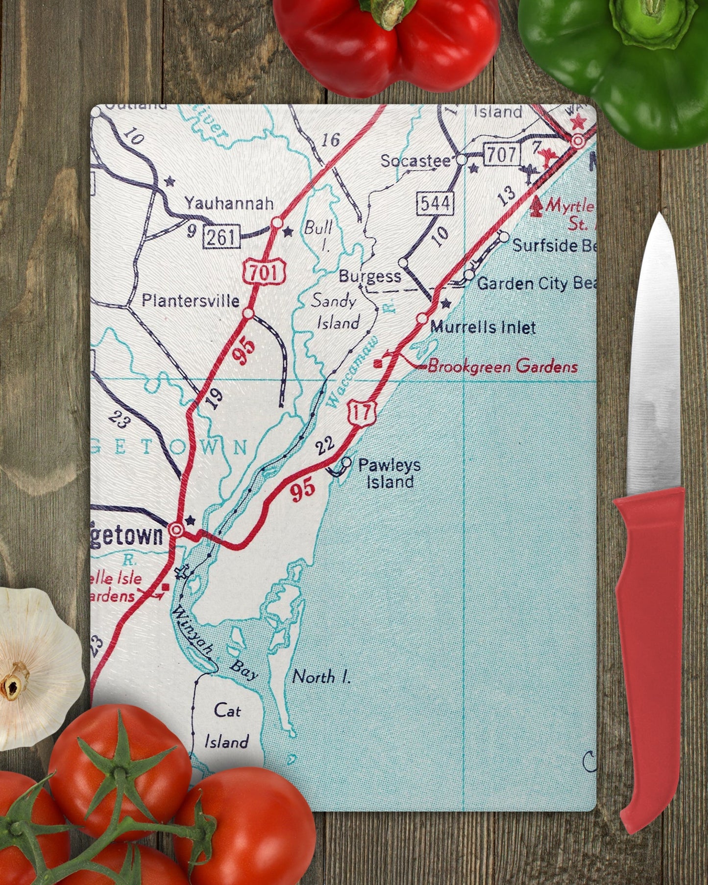 Pawleys Island South Carolina Map Cutting Board | Travel Gift | Kitchen Decor