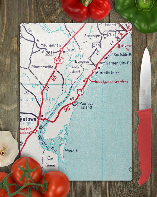 Pawleys Island South Carolina Map Cutting Board | Travel Gift | Kitchen Decor