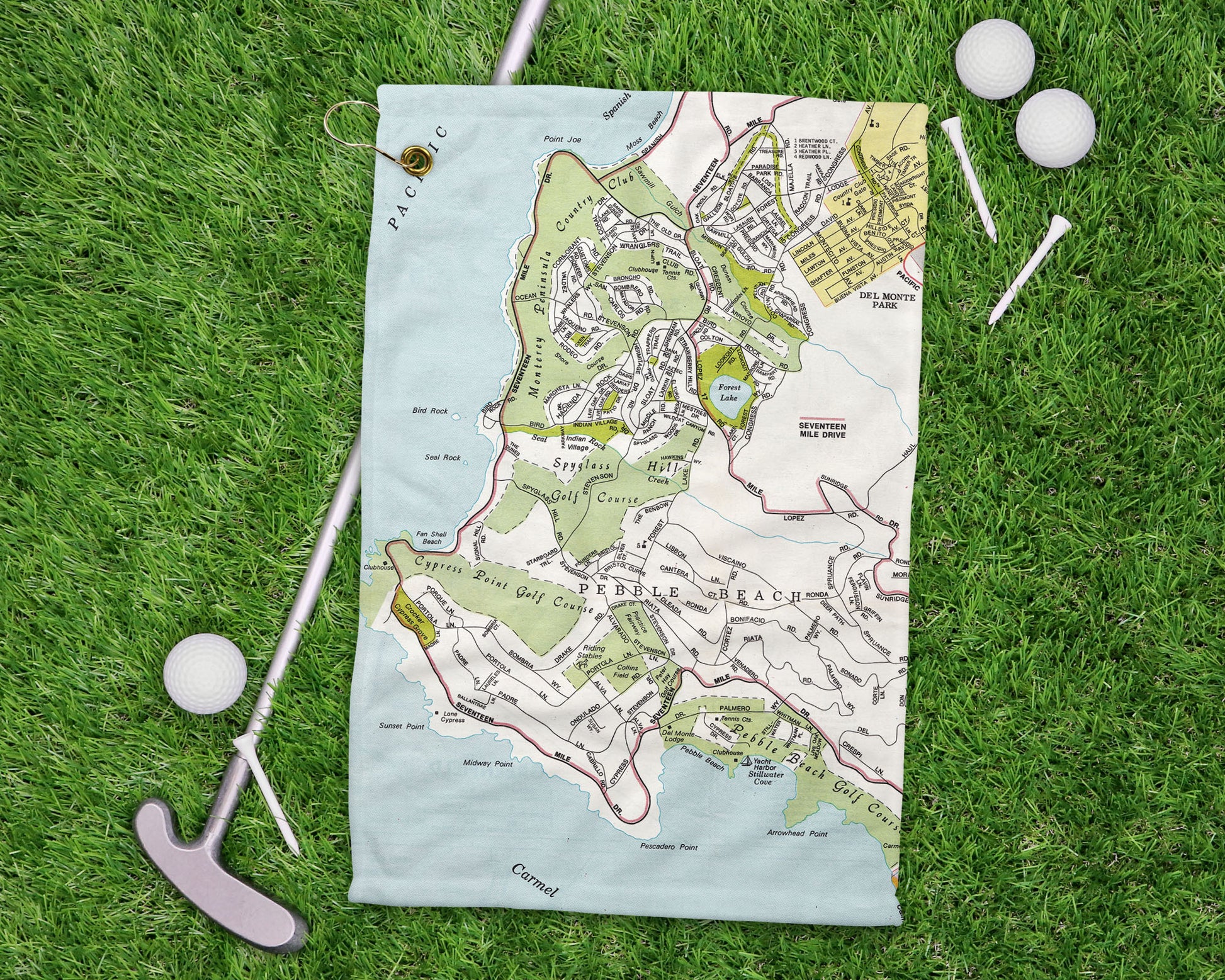 Pebble Beach California golf towel primary image