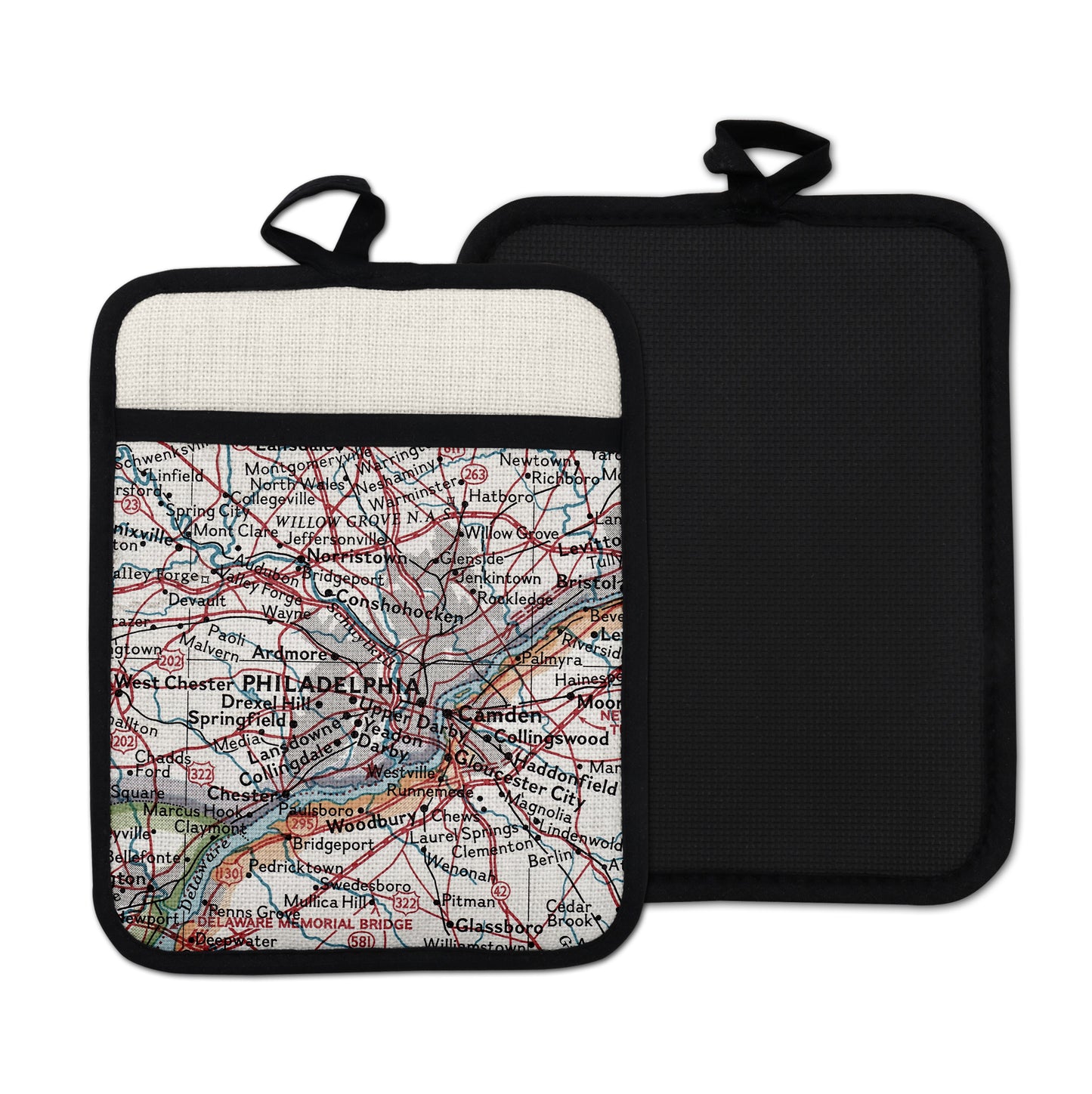 Philadelphia vintage map hot pad kitchen decor