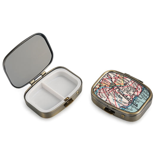 Philadelphia Pennsylvania Vintage Map Pill Case