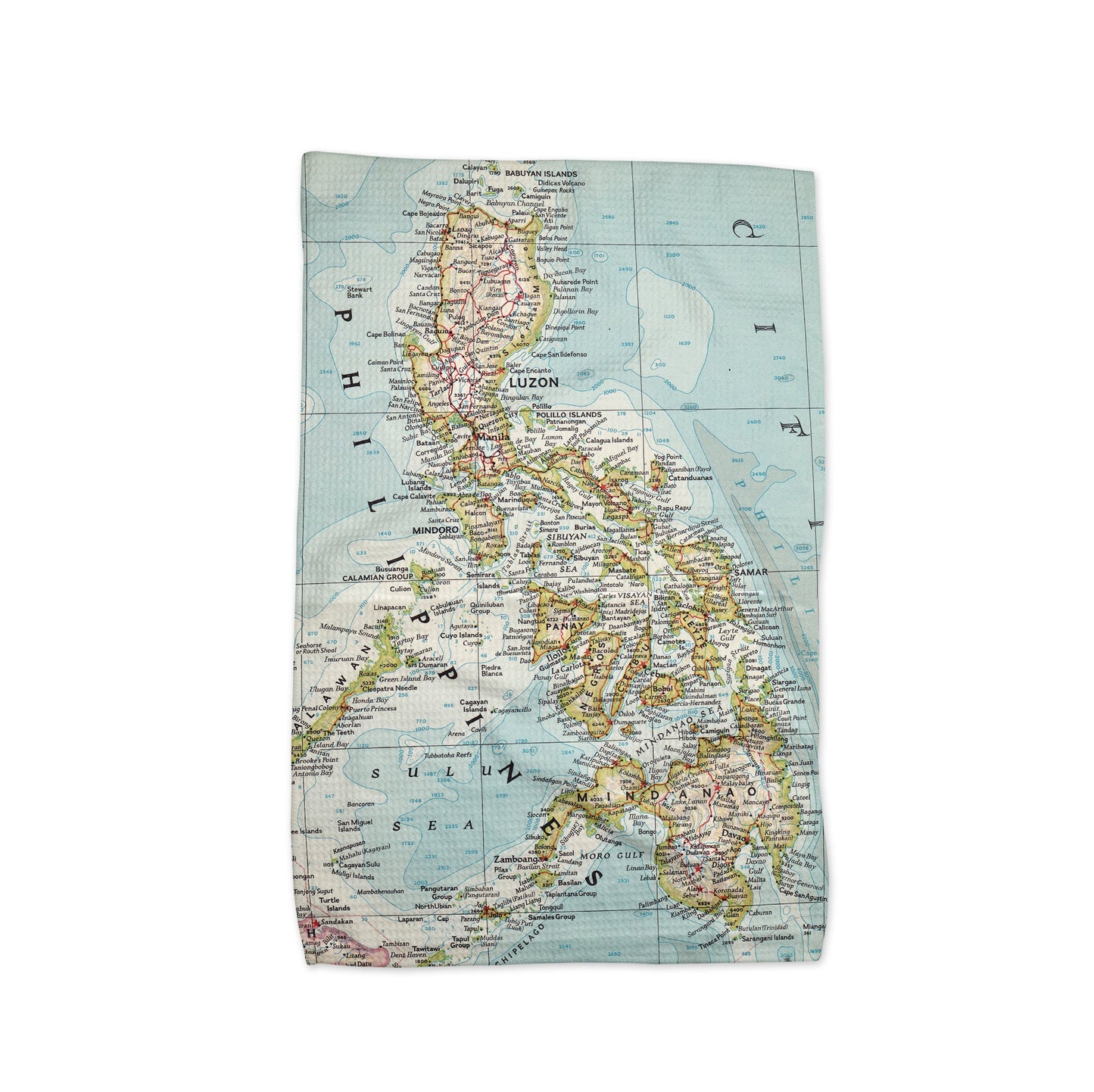 Philippines Map Tea Towel | Waffle-Weave Kitchen Towel Gift