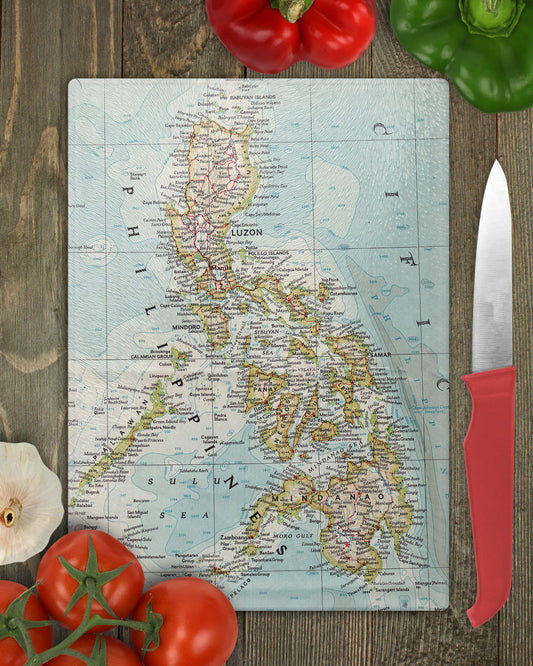 Philippines Map Cutting Board | Travel Gift | Kitchen Decor