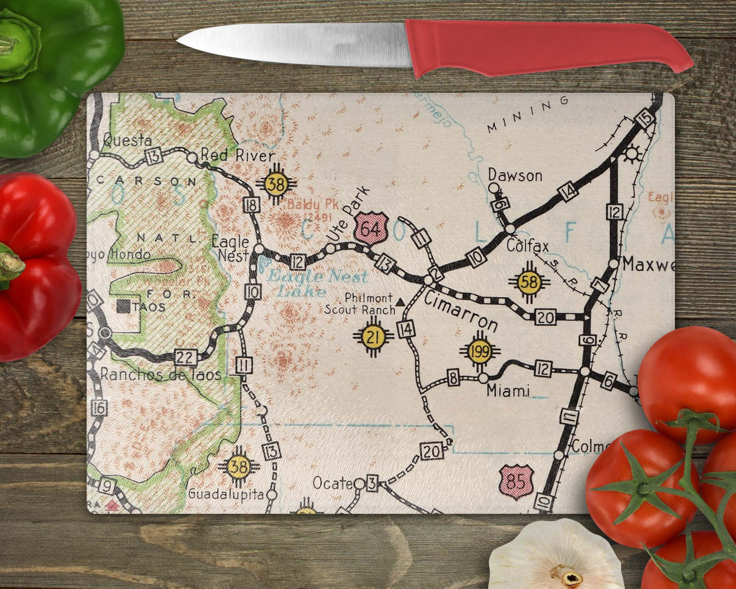 Philmont Scout Ranch Map Cutting Board | Travel Gift | Kitchen Decor
