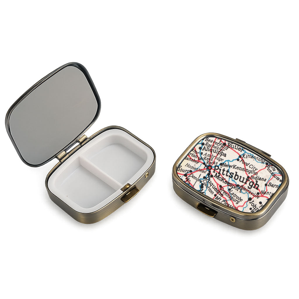 Pittsburgh, Pennsylvania vintage map pill case