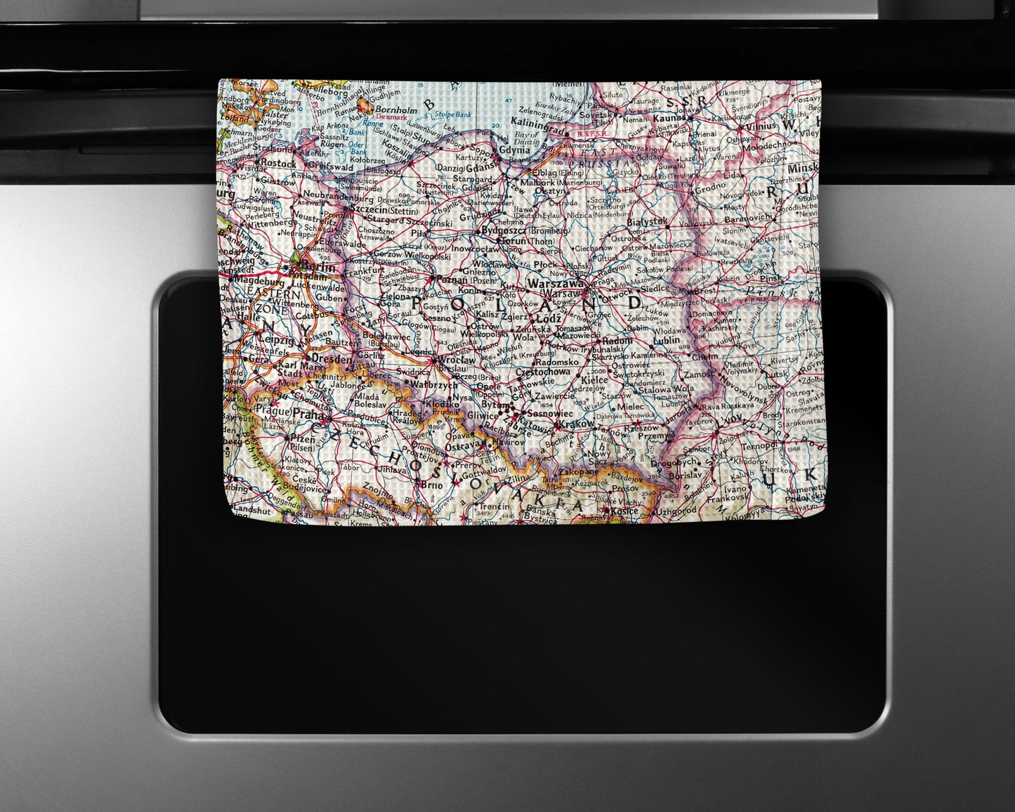 Poland Map Tea Towel | Waffle-Weave Kitchen Towel Gift