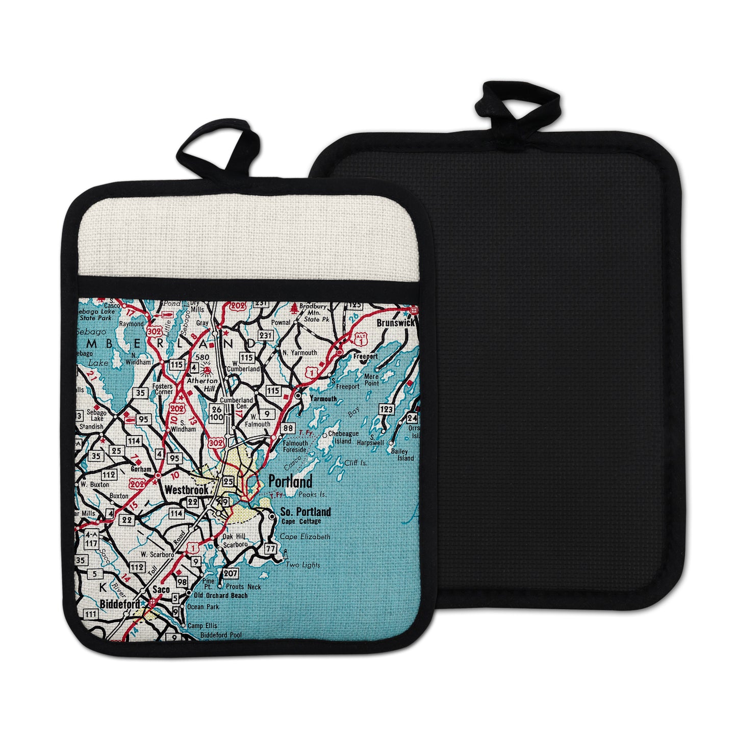Portland Maine vintage map hot pad kitchen decor