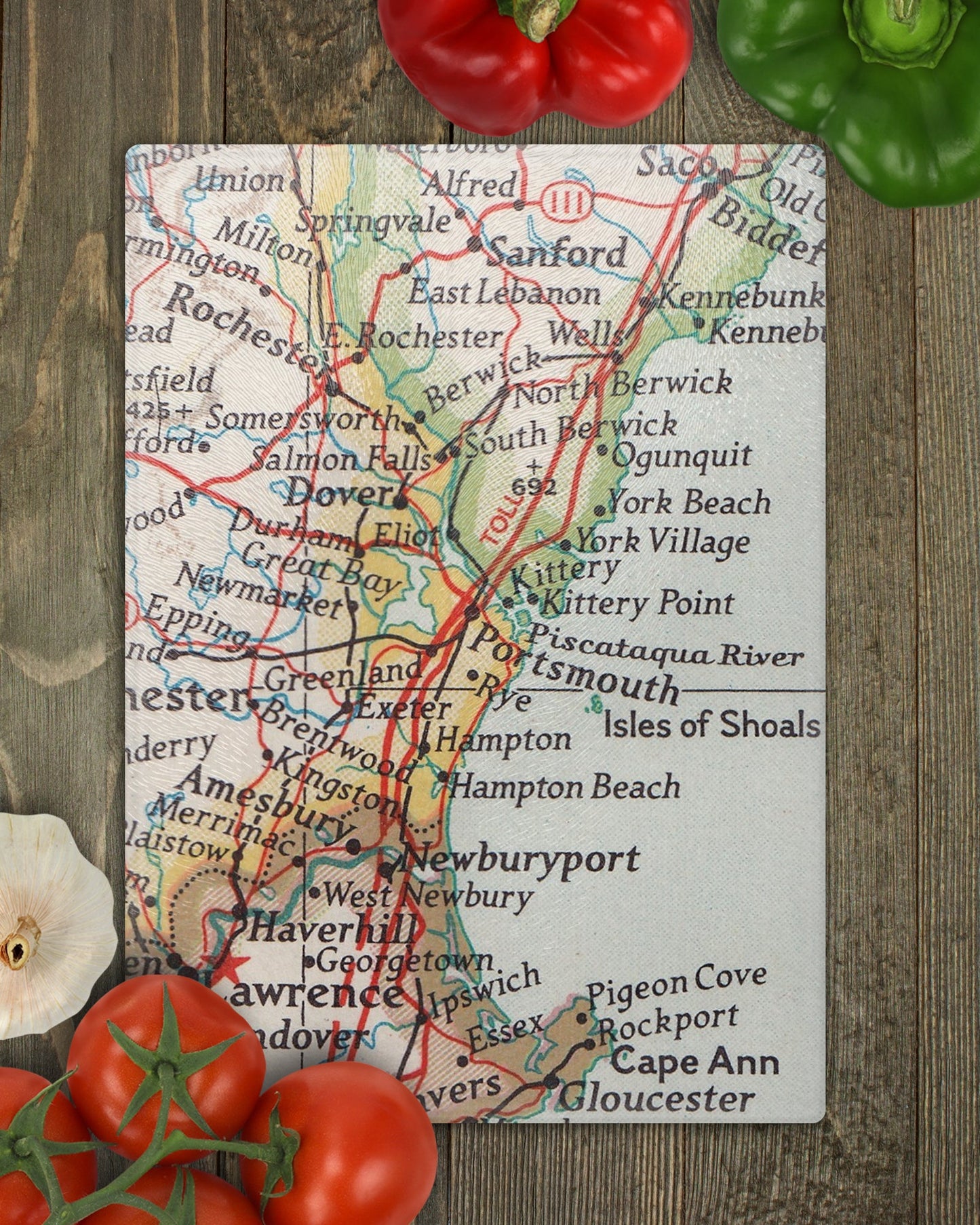 Portsmouth New Hampshire Map Cutting Board | Travel Gift | Kitchen Decor