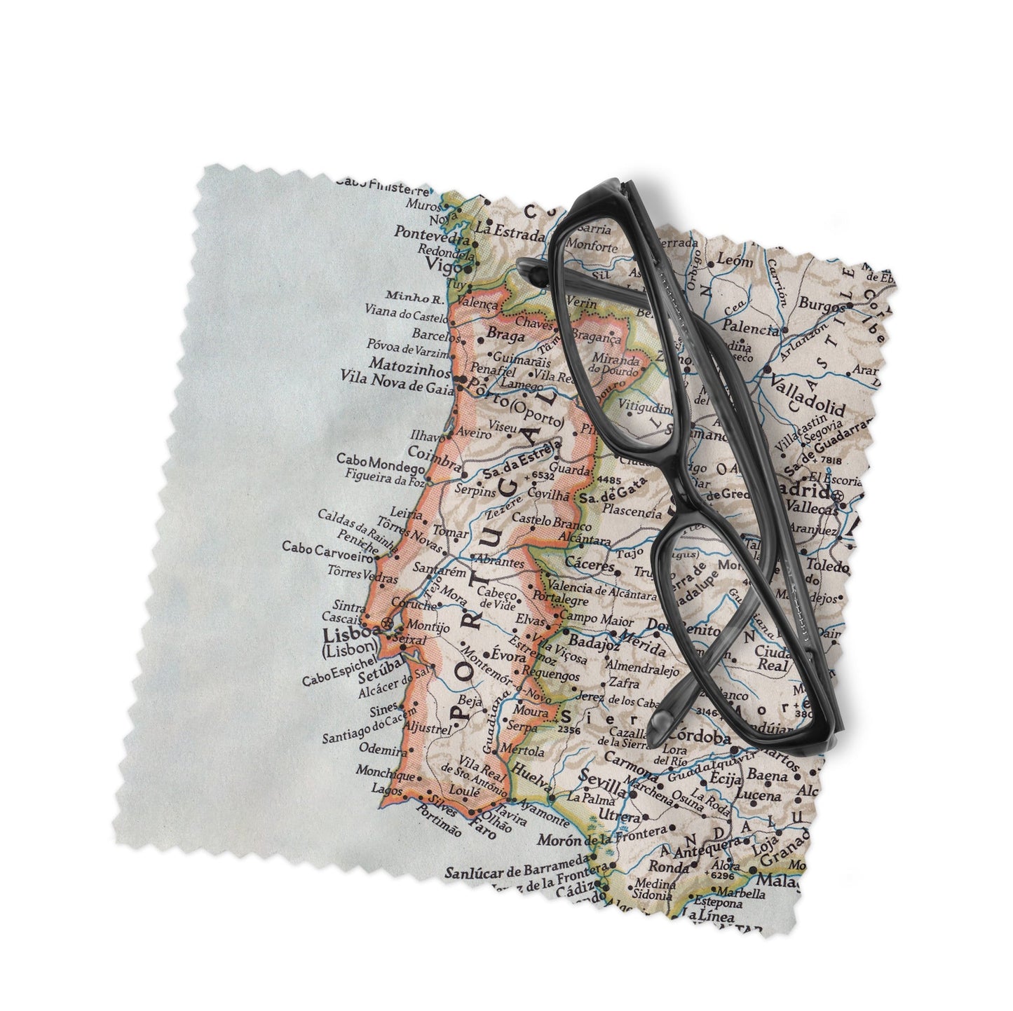 Portugal Map Lens Cloth | Portugal Microfiber Glasses Cleaner | Travel Gift