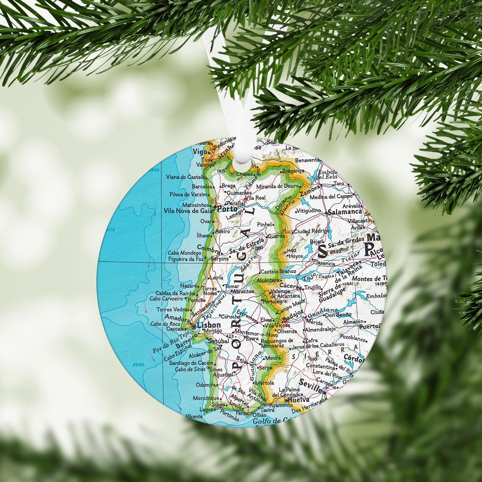Portugal Vintage Map Ornament