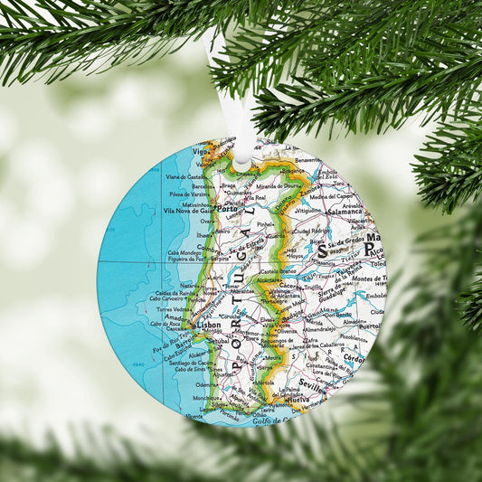 Portugal Vintage Map Ornament