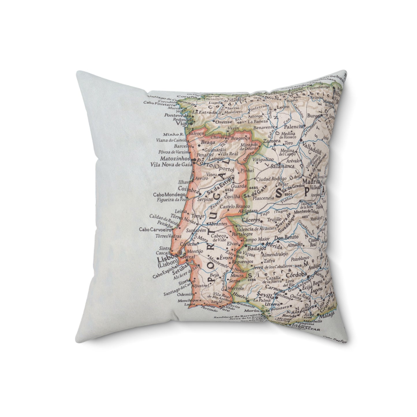 Portugal vintage map pillow
