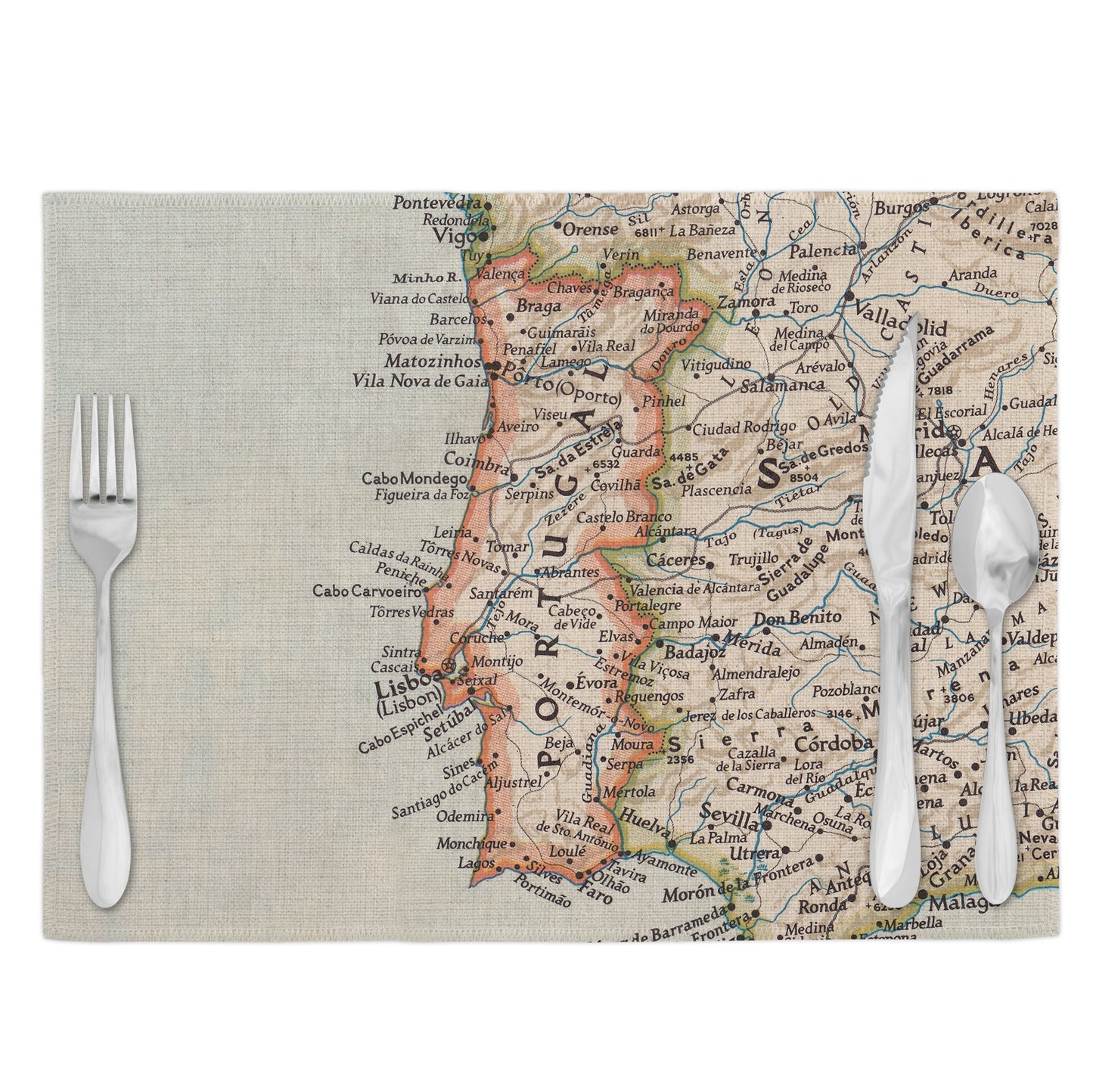Portugal Vintage Map Placemats Set of 4