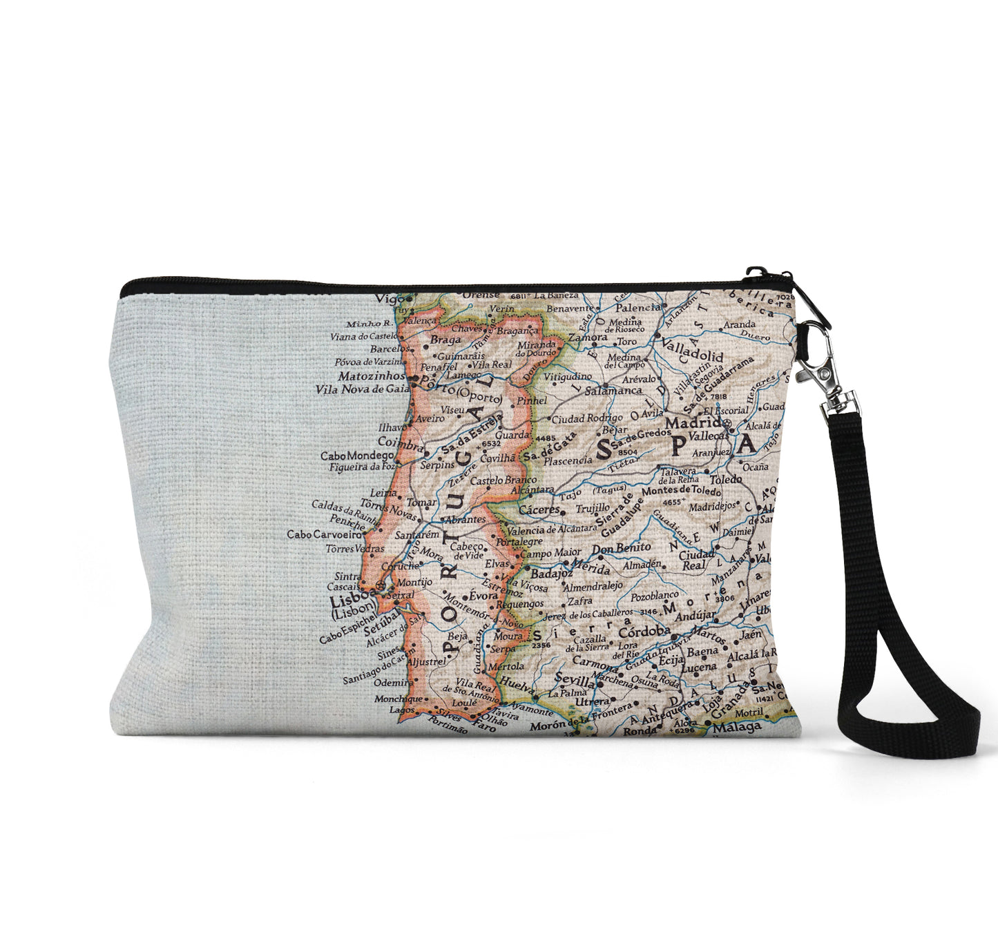 Portugal map wristlet travel pouch