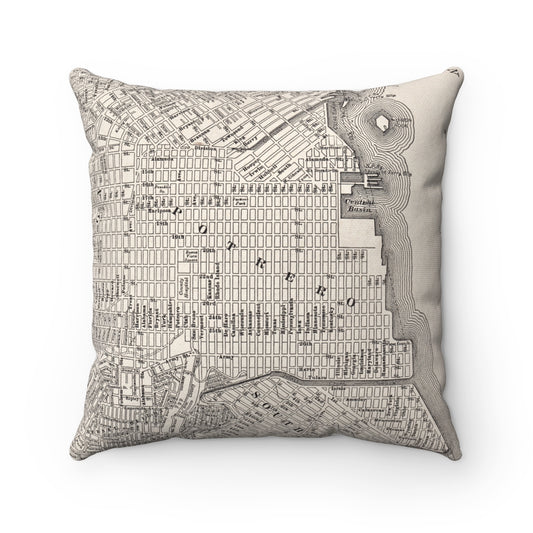 Potrero Hill San Francisco vintage map pillow