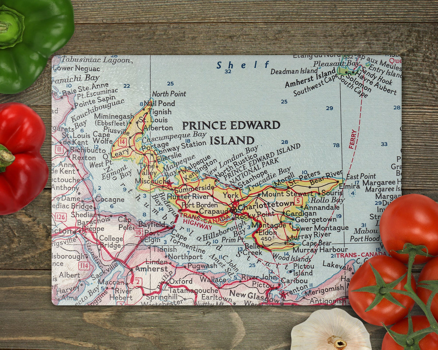 Prince Edward Island Map Cutting Board | Travel Gift | Kitchen Decor