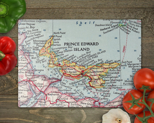 Prince Edward Island Map Cutting Board | Travel Gift | Kitchen Decor