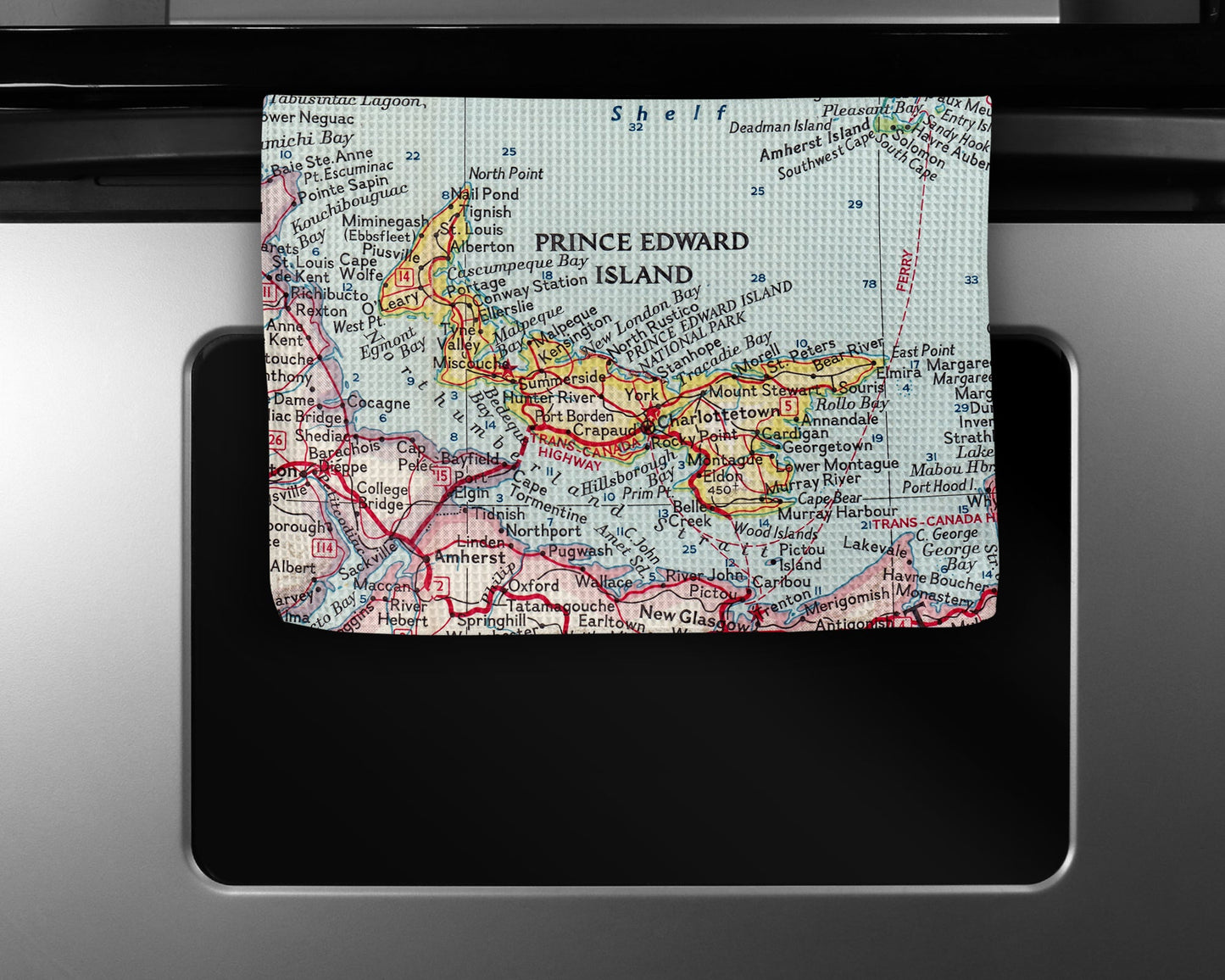 Prince Edward Island Map Tea Towel | Waffle-Weave Kitchen Towel Gift