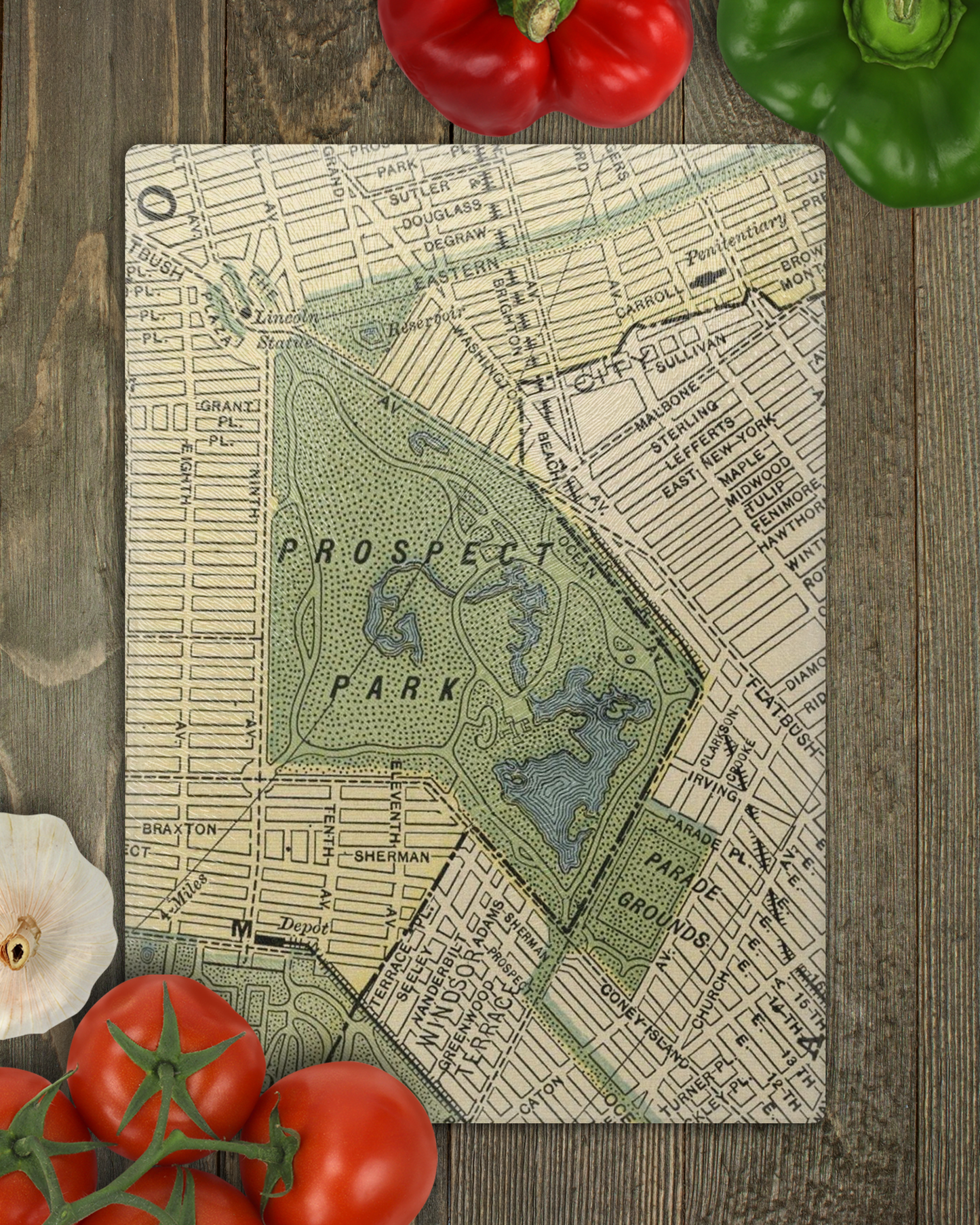 Prospect Park Brooklyn New York Map Cutting Board