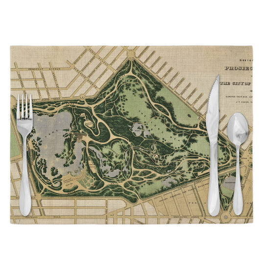 Prospect Park Brooklyn New York Vintage Map Placemats Set of 4