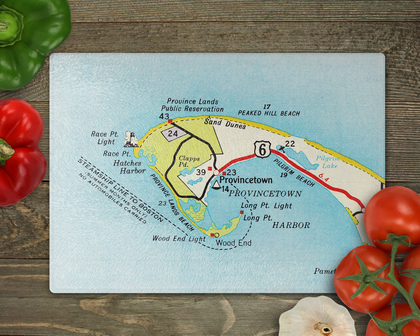 Provincetown Massachusetts Map Cutting Board | Travel Gift | Kitchen Decor