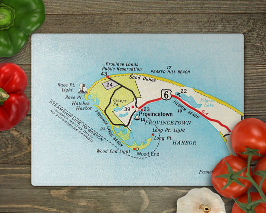 Provincetown Massachusetts Map Cutting Board | Travel Gift | Kitchen Decor