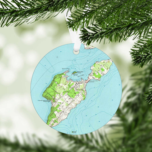 Put-in-Bay Ohio Vintage Map Ornament