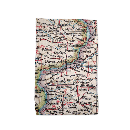 Quad Cities Kitchen Towel | Bettendorf • Moline • Rock Island • Davenport