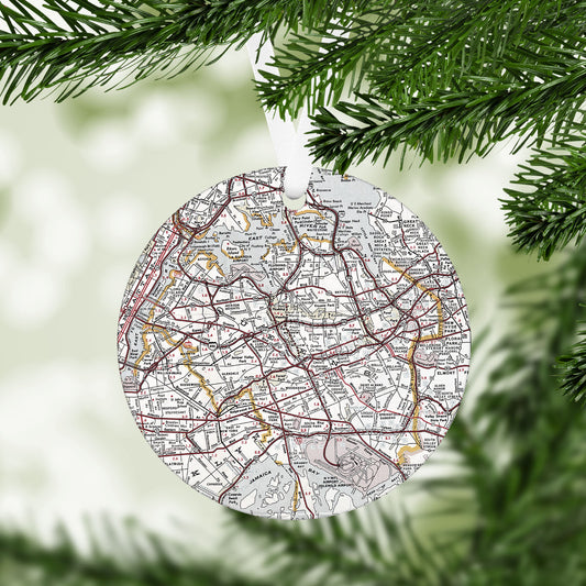 Queens New York Vintage Map Ornament