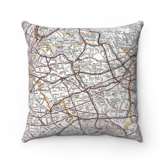 Queens New York vintage map pillow